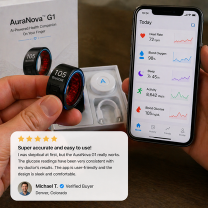 🎉75% OFF Launch Deal🔥AuraNova™ G1 Non-Invasive Smart Ring