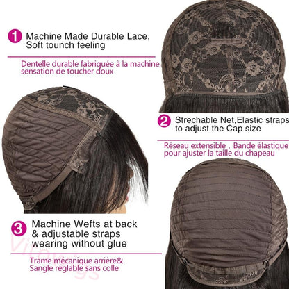 Hot Sale Black Glueless Straight Hair For Women Natural Wig