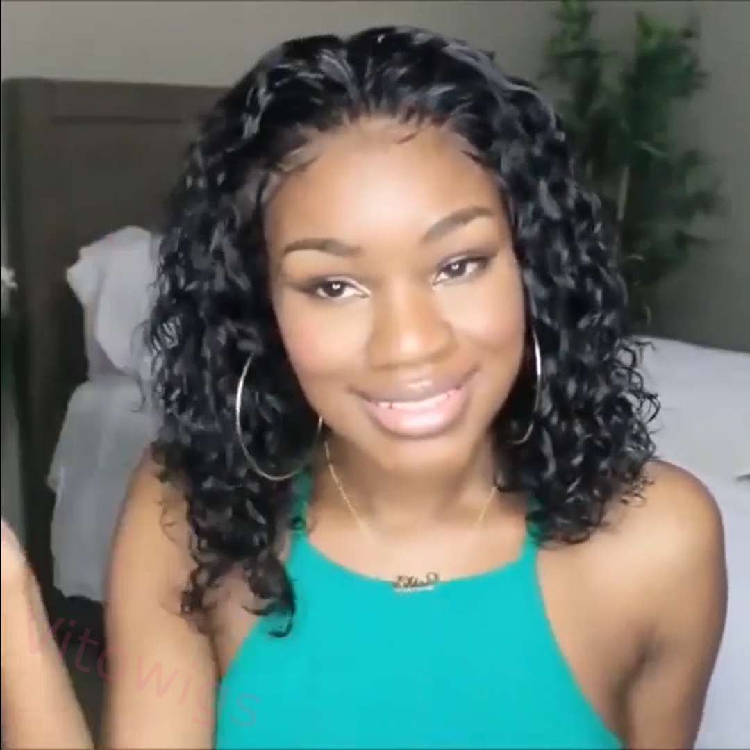 Short Hair Afro Kinky Curly Wigs With Bangs For Black Women