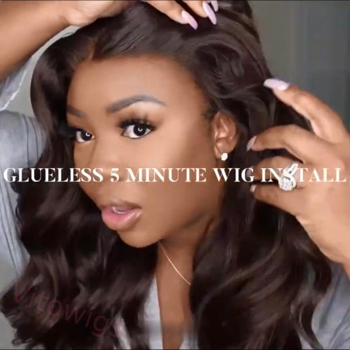 Hot Sale Glueless Brown Long Hair Brazilian Body Wavy Wigs